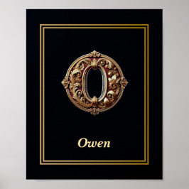 Luxe Barok Letter O Monogram Poster