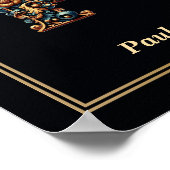 Luxe Barok Letter P Monogram Poster (Hoek)
