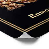 Luxe Barok Letter R Monogram Poster  (Hoek)