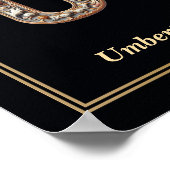 Luxe Barok Letter U Monogram Poster (Hoek)
