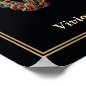 Luxe Barok Letter V Monogram Poster (Hoek)