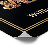 Luxe Barok Letter W Monogram Poster  (Hoek)