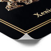 Luxe Barok Letter X Monogram Poster  (Hoek)