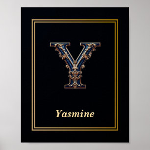 Luxe Barok Letter Y Monogram Poster