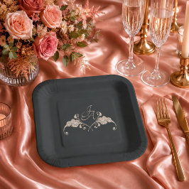Luxe Barok Vierkant Bruiloftspapier Bord