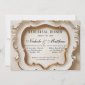 Luxe barok wit en goud repetitie diner kaart (Voorkant)