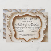 Luxe barok wit en goud repetitie diner kaart (Voorkant / Achterkant)