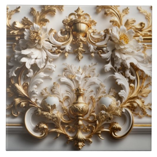 Luxe barokke keramische Tegel Tegeltje (Voorkant)