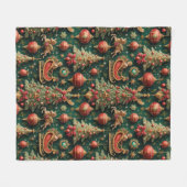 Luxe barokke kerst fleece deken (Voorkant (Horizontaal))