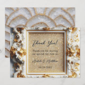 Luxe Barokke Stijl Wit Goud Huwelijk Bedankkaart (Voorkant / Achterkant)