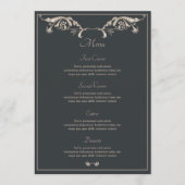 Luxe Barokke Trouw Menu Kaart (Voorkant)