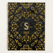 Luxe Baroque Black en Gold Planner (Voorkant)