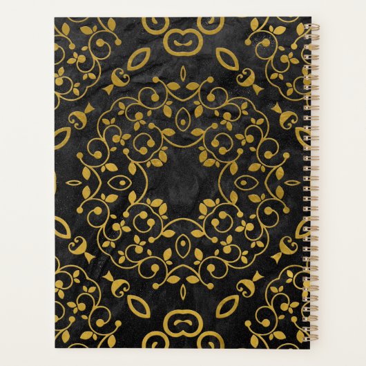 Luxe Baroque  Black en Gold Planner (Achterkant)