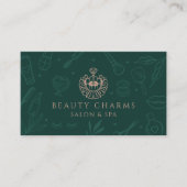 Luxe Beauty Charms Groene & Roze Make-up Logo Visitekaartje (Voorkant)