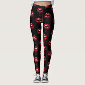 Luxe Beauty Glam Red Drip Dripping Lips Leggings (Voorkant)