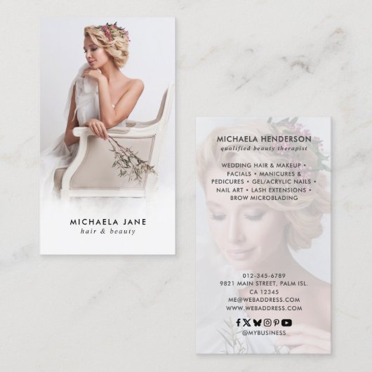 Luxe Beauty & Hair Stylist Branding Visitekaartje (Voorkant / Achterkant)