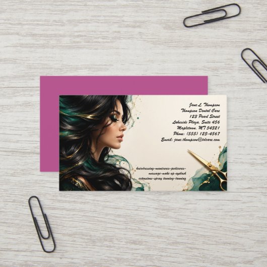 💇♀️ Luxe Beauty Salon Visitekaartje (Voorkant / Achterkant in situ)
