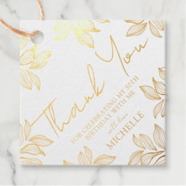 Luxe Bedankt Gouden Typografie & Foliage Bedankjes Labels