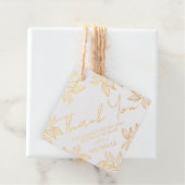 Luxe Bedankt Gouden Typografie & Foliage Bedankjes Labels (Met doos)