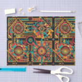 Luxe Beige "Aztec Dream" Textured Tissue Pape Tissuepapier (Craft)