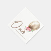 Luxe Beige Ballon Glitter Eerste Verjaardag Servet (Hoek)