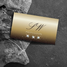 Luxe Beige Bruine Sprankelende Diamanten Monogram