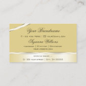 Luxe Beige Cream Curved Decor Lines glinsterende Visitekaartje (Achterkant)