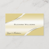 Luxe Beige Cream Curved Decor Lines met QR-code Visitekaartje (Voorkant)