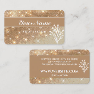 Luxe Beige gouden glitter sprankelende sterren Visitekaartje
