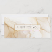 Luxe Beige Gouden Marmeren Cadeaubon (Voorkant)