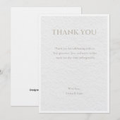 Luxe Beige & Gouden Trouw Trouw Dankjewel Kaart |  (Voorkant / Achterkant)
