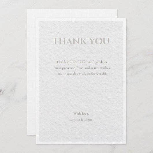 Luxe Beige & Gouden Trouw Trouwkaart Bedankt | Ele Kaart (Voorkant / Achterkant)