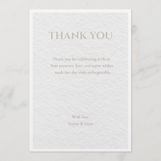 Luxe Beige & Gouden Trouw Trouwkaart Bedankt | Ele Kaart (Voorkant)