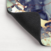 Luxe beige marine faux gouden glitter marmer kunst muismat (Hoek)