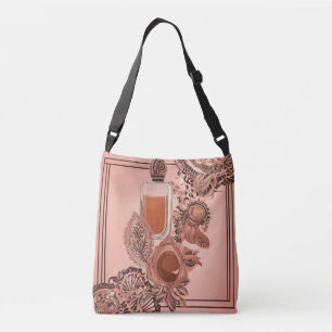 Luxe Beige Parfumeer Me met Kant AI-kunst Crossbody Tas