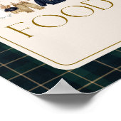 Luxe beren geruite babyshower foodbar poster (Hoek)