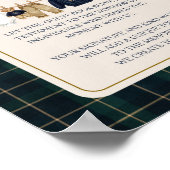 Luxe berenplaid babyshower gastenboek poster (Hoek)