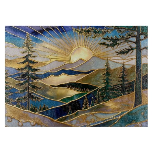 Luxe bergzonneglas snijplank (Voorkant)