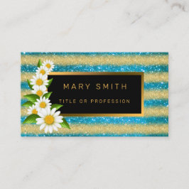 Luxe Best Popular Blue Gold Glitter Visitekaartje