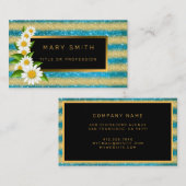 Luxe Best Popular Blue Gold Glitter Visitekaartje (Voorkant / Achterkant)