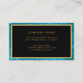 Luxe Best Popular Blue Gold Glitter Visitekaartje (Achterkant)