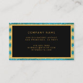 Luxe Best Popular Blue Gold Glitter Visitekaartje (Achterkant)
