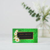 Luxe Best Popular Green Gold Glitter Visitekaartje (Staand voorkant)