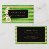 Luxe Best Popular Green Gold Glitter Visitekaartje (Voorkant / Achterkant)