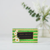 Luxe Best Popular Green Gold Glitter Visitekaartje (Staand voorkant)