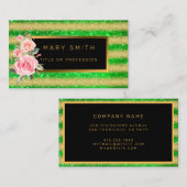 Luxe Best Popular Green Gold Glitter Visitekaartje (Voorkant / Achterkant)