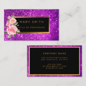 Luxe Best Popular Paars Gold Glitter Visitekaartje (Voorkant / Achterkant)