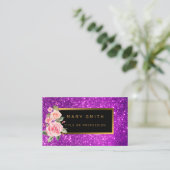 Luxe Best Popular Paars Gold Glitter Visitekaartje (Staand voorkant)
