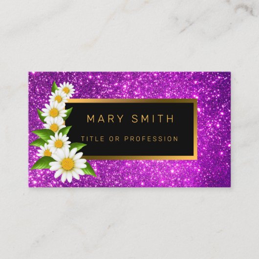 Luxe Best Popular Paars Gold Glitter Visitekaartje (Voorkant)