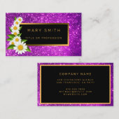 Luxe Best Popular Paars Gold Glitter Visitekaartje (Voorkant / Achterkant)